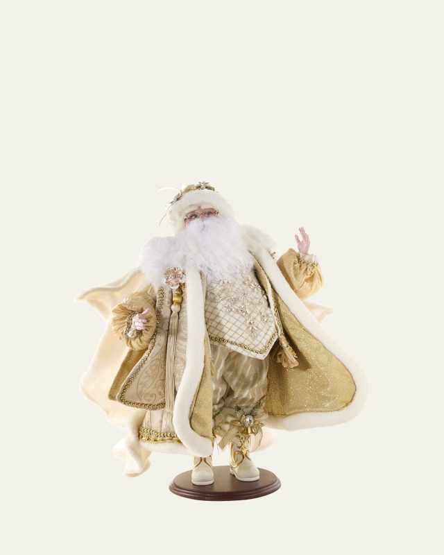 Snow and Pearls Santa with Stand